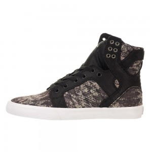 Wysokie Supra SkyTop Damskie Czarne Szare | LTDJE4287