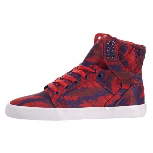 Wysokie Supra SkyTop Damskie Czerwone | UXZOD4367