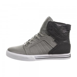 Wysokie Supra SkyTop Damskie Szare Czarne | ZIYNA0476