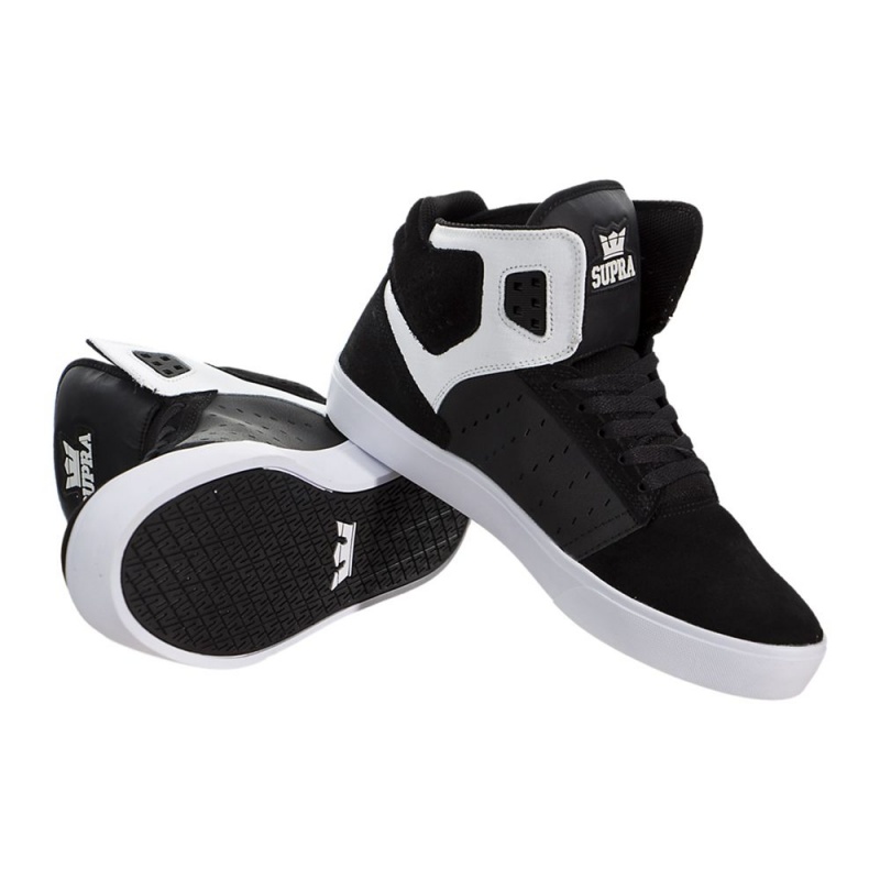 Buty Skate Supra Atom Damskie Czarne Białe | GLUMO1697