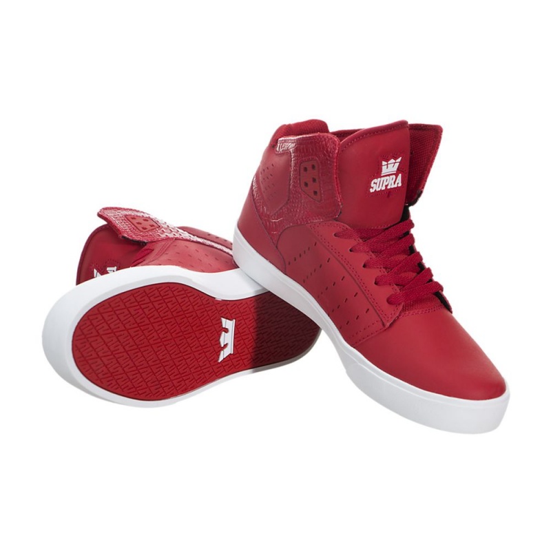 Buty Skate Supra Atom Damskie Czerwone | VRAFU7530