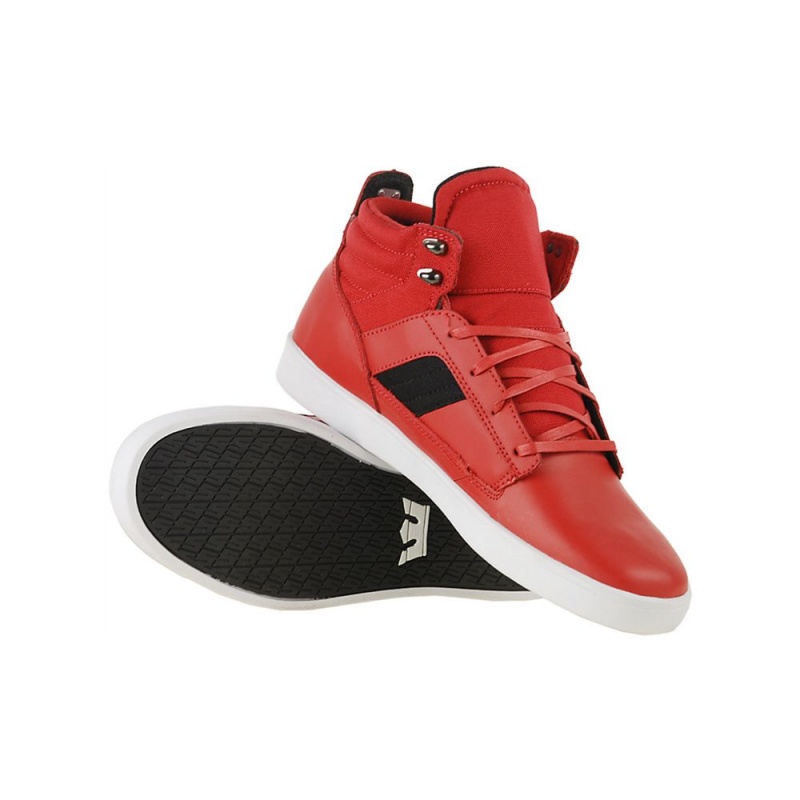 Buty Skate Supra Bandit Mid Męskie Czerwone | ZRMOA2641