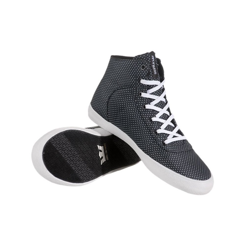 Buty Skate Supra Cuttler Damskie Czarne Białe | IYTCW1489