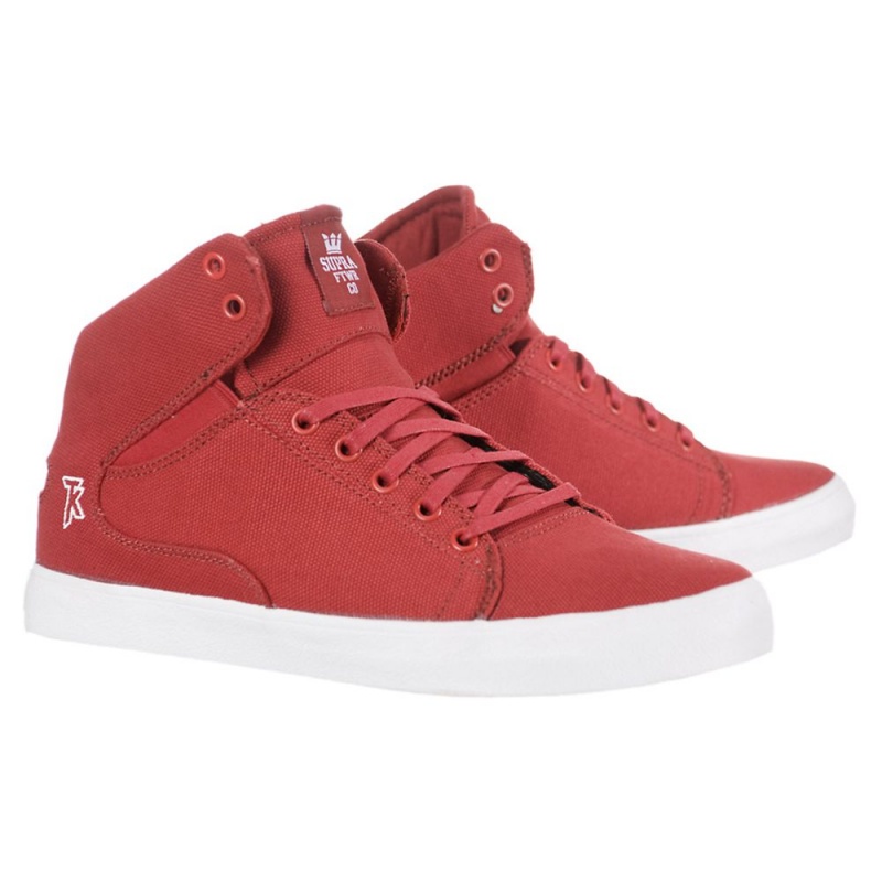 Buty Skate Supra Society Mid Damskie Czerwone | JOZHM1458