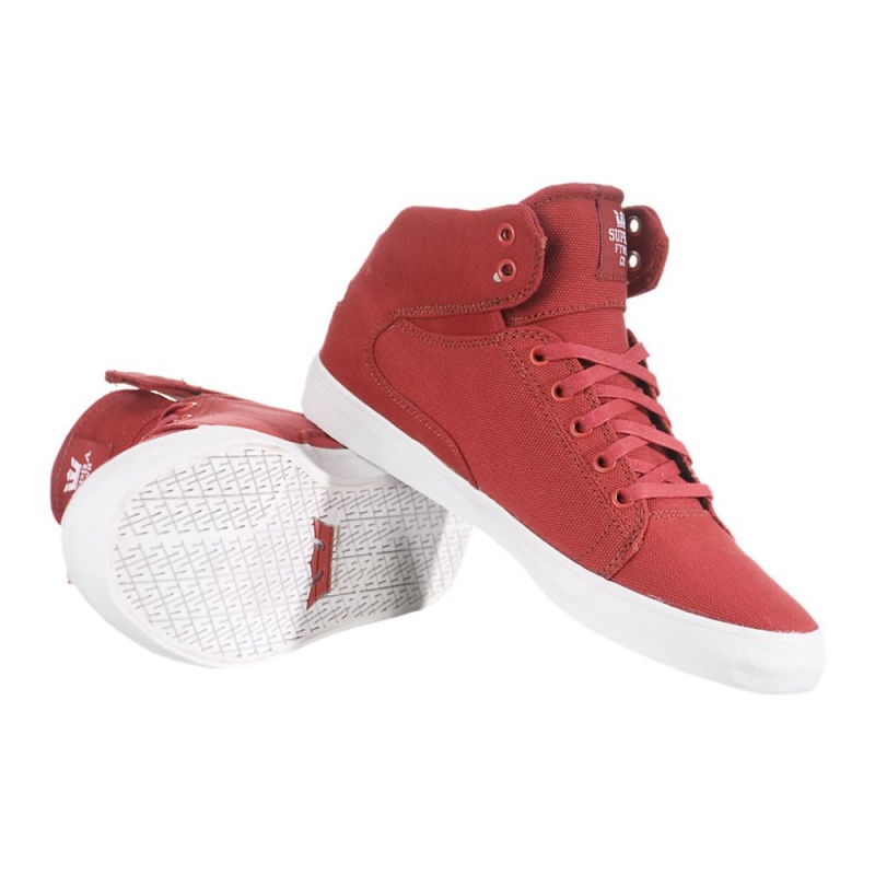 Buty Skate Supra Society Mid Damskie Czerwone | JOZHM1458