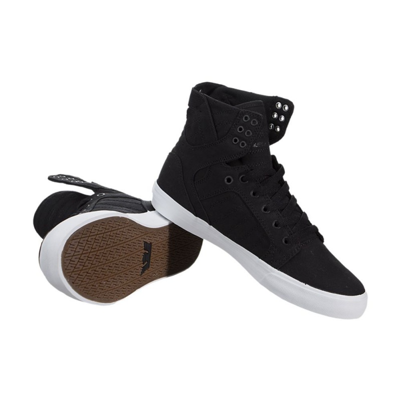 Wysokie Supra SkyTop D Męskie Czarne | NQYWF7326