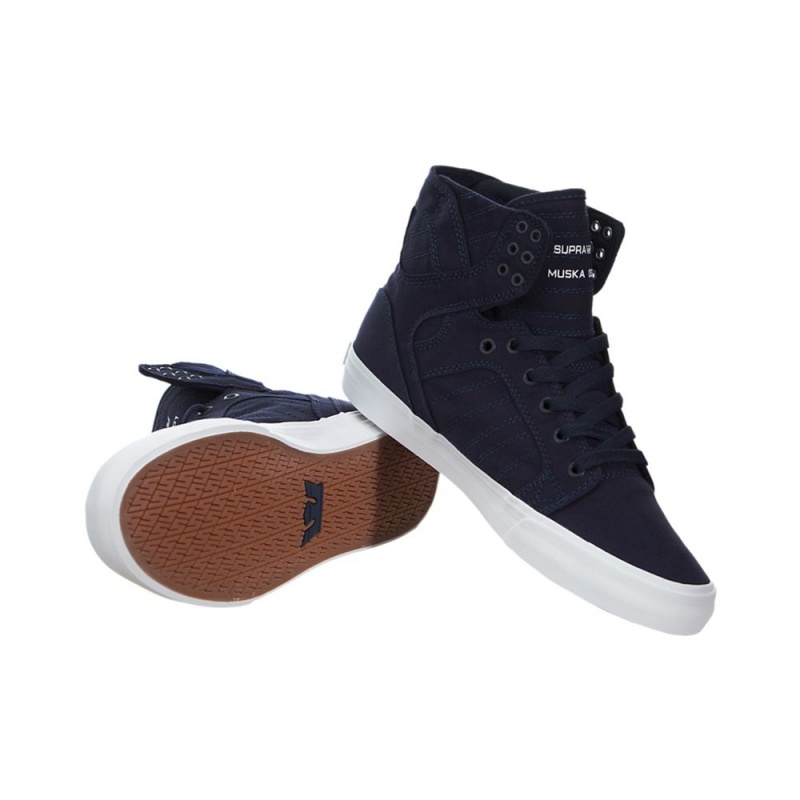 Wysokie Supra SkyTop D Męskie Granatowe | DVKWC1290