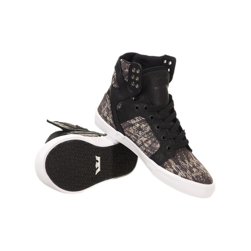 Wysokie Supra SkyTop Damskie Czarne Szare | LTDJE4287