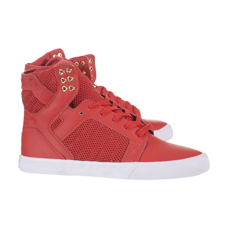 Wysokie Supra SkyTop Damskie Czerwone | RJZTL3027