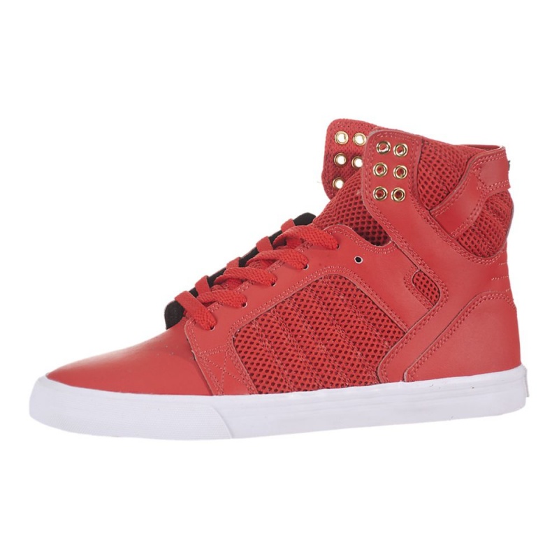 Wysokie Supra SkyTop Damskie Czerwone | RJZTL3027