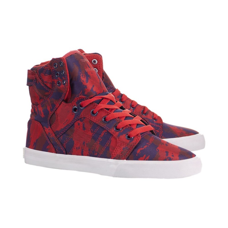 Wysokie Supra SkyTop Damskie Czerwone | UXZOD4367