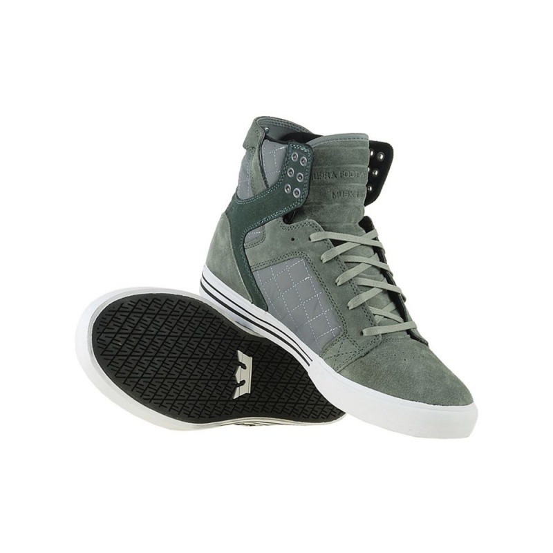 Wysokie Supra SkyTop Damskie Szare Zielone | JCTUX7834