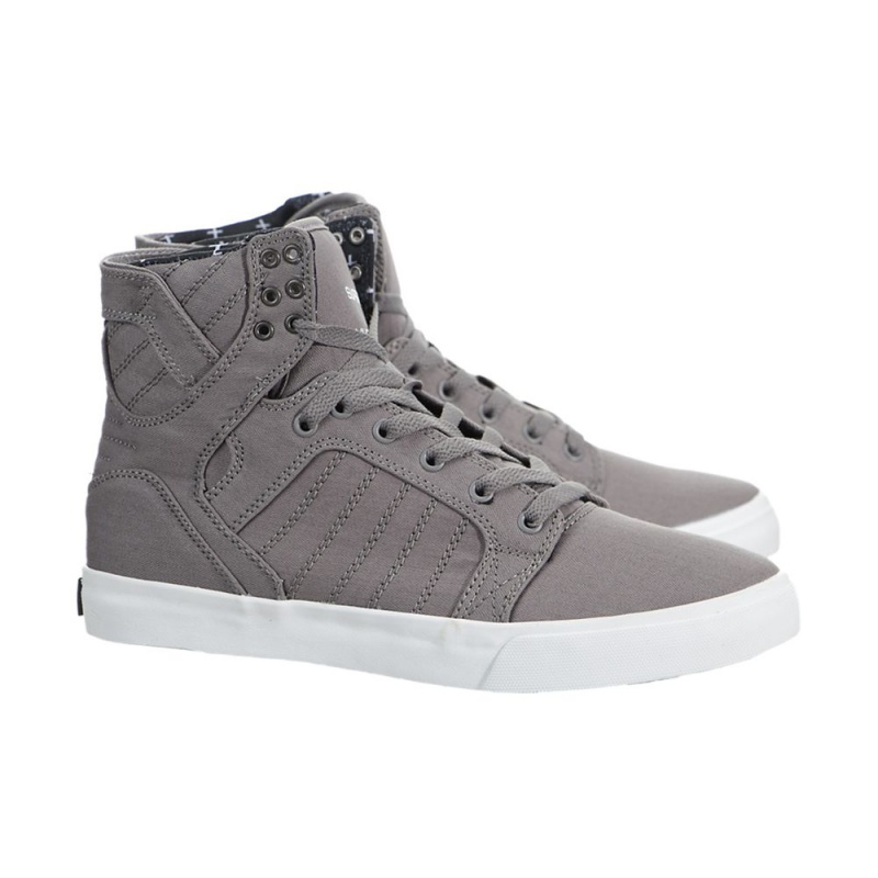 Wysokie Supra SkyTop Damskie Szare | STUKI3059