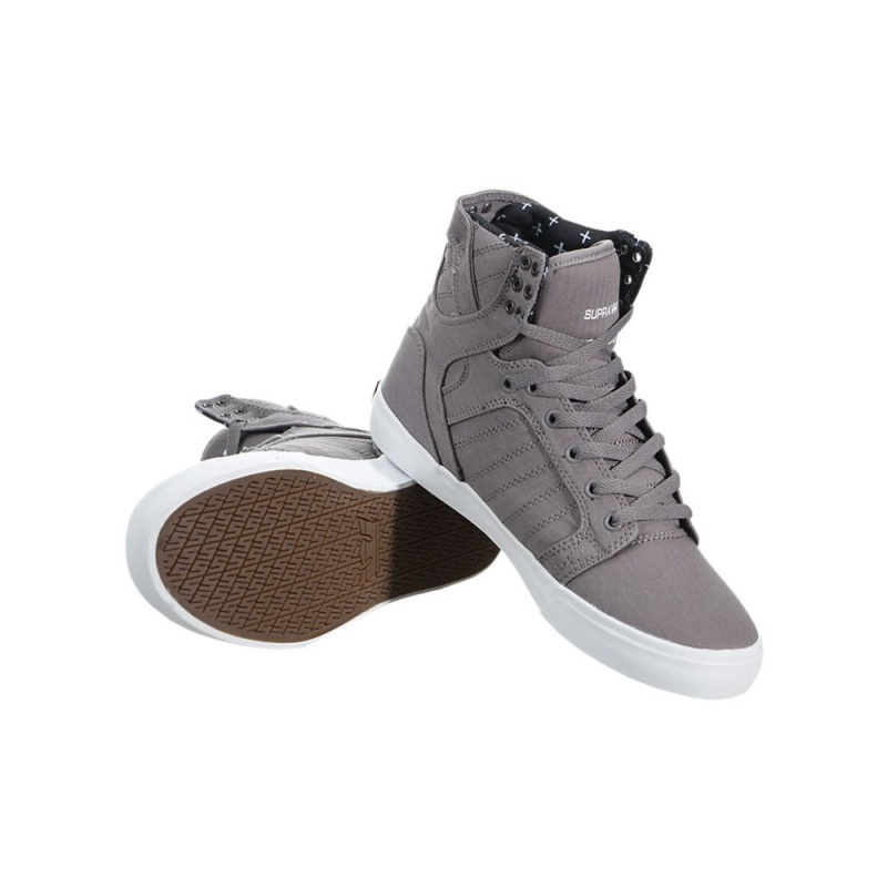 Wysokie Supra SkyTop Damskie Szare | STUKI3059