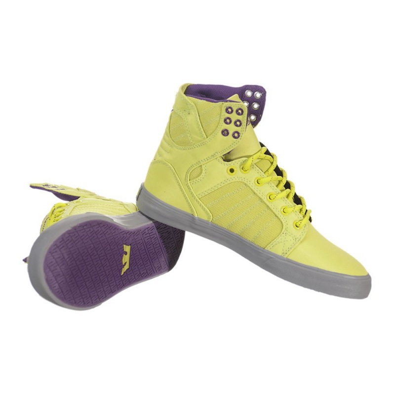 Wysokie Supra SkyTop Damskie Żółte | MYUSE5183