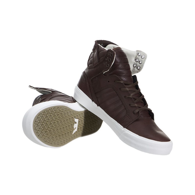 Wysokie Supra SkyTop HF Damskie Brązowe | LOVAB5816