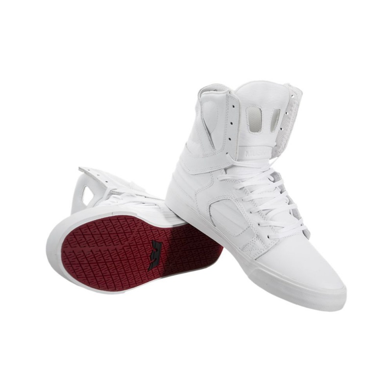 Wysokie Supra SkyTop II Męskie Białe | DPXVS7125