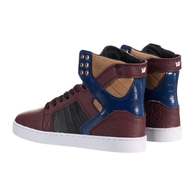 Wysokie Supra SkyTop LX Damskie Bordowe Granatowe | VZMTR3485