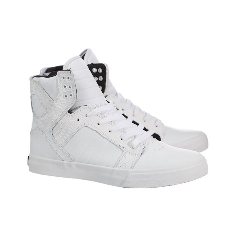 Wysokie Supra SkyTop Męskie Białe | RDNBI4782