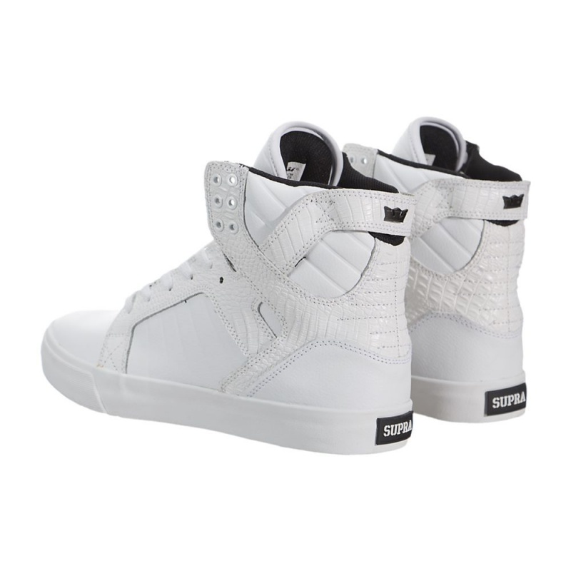 Wysokie Supra SkyTop Męskie Białe | RDNBI4782