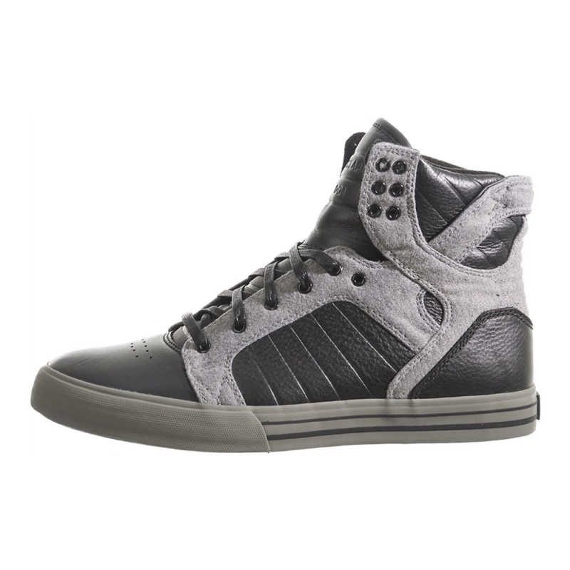 Wysokie Supra SkyTop Męskie Czarne Szare | DMSWU4198