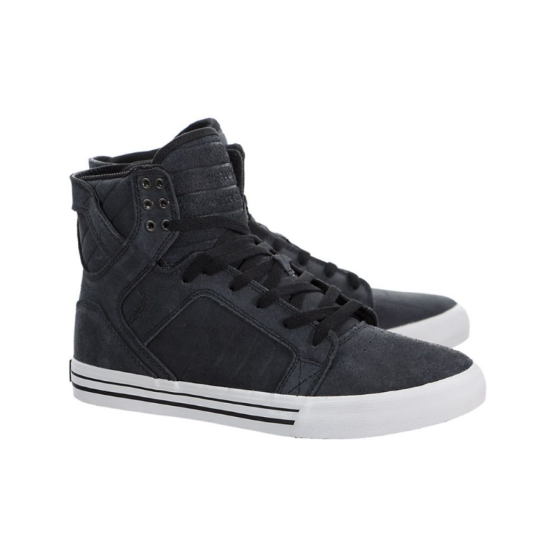 Wysokie Supra SkyTop Męskie Czarne | EQXCW8951