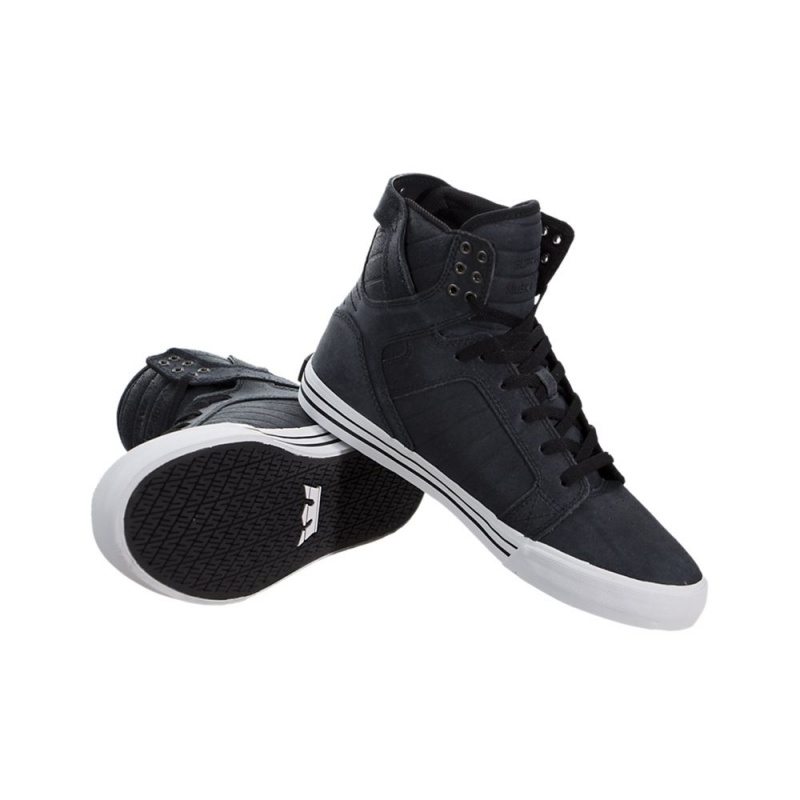 Wysokie Supra SkyTop Męskie Czarne | EQXCW8951