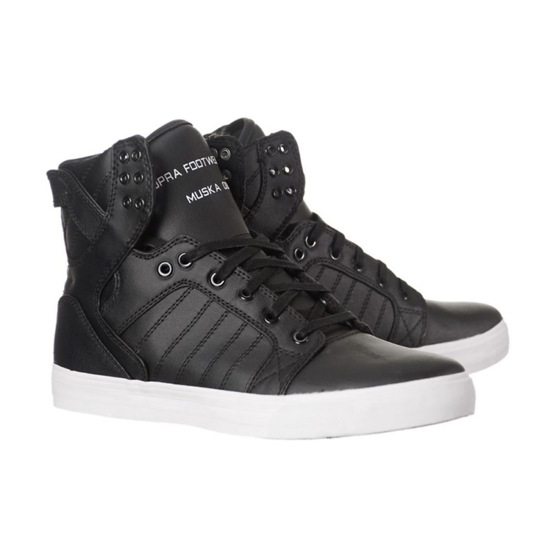 Wysokie Supra SkyTop Męskie Czarne | WZYVD7410