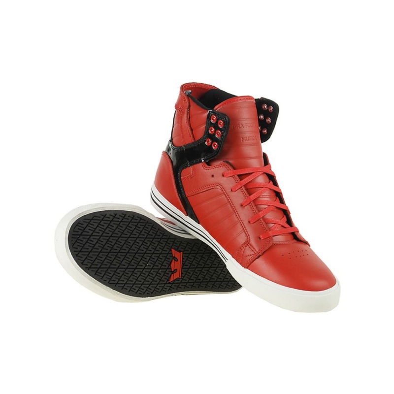 Wysokie Supra SkyTop Męskie Czerwone | BSEKY7241