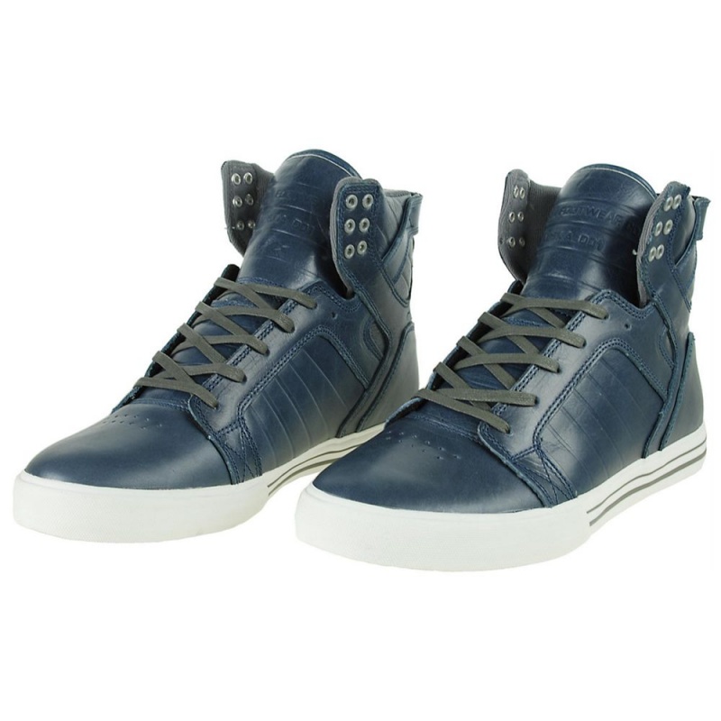 Wysokie Supra SkyTop Męskie Niebieskie | MHFKN9056