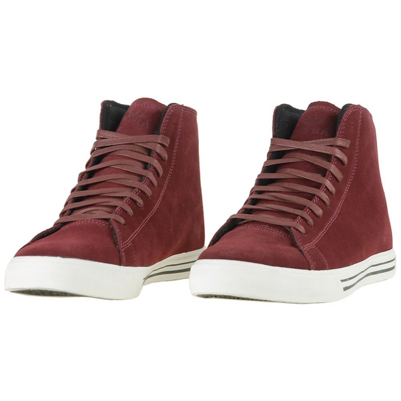 Wysokie Supra Thunder High Damskie Bordowe | DMGYJ0698