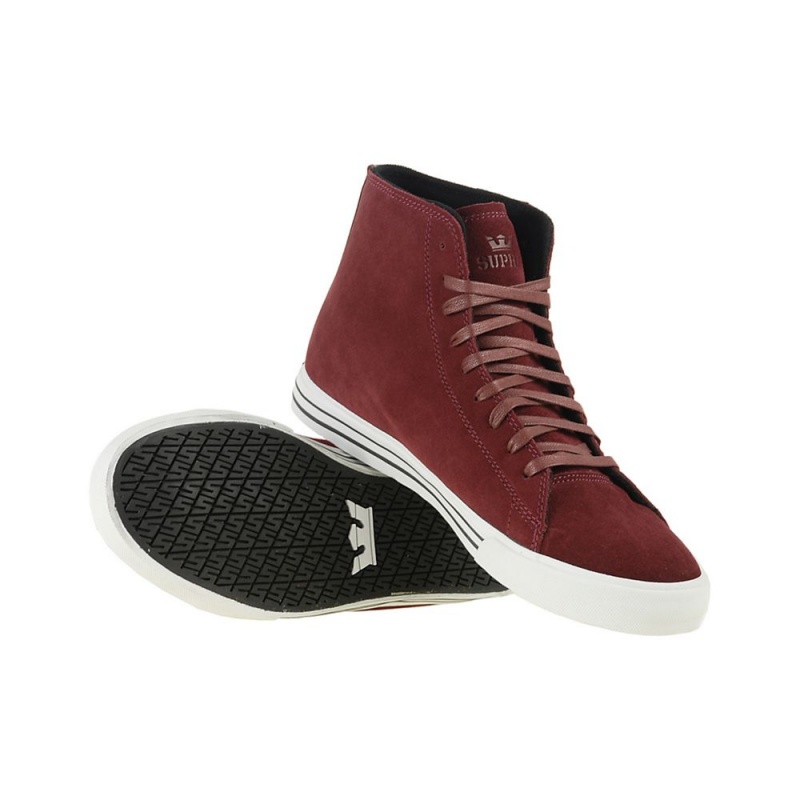 Wysokie Supra Thunder High Damskie Bordowe | DMGYJ0698