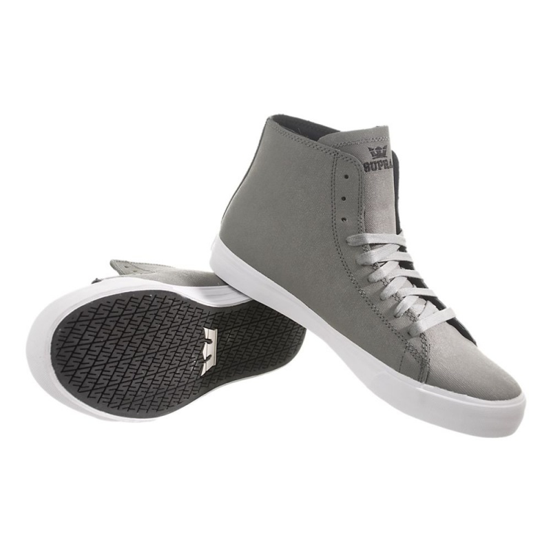 Wysokie Supra Thunder High Damskie Szare | BORDK9320