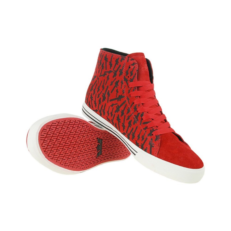 Wysokie Supra Thunder High Męskie Czerwone | WXDNM7304